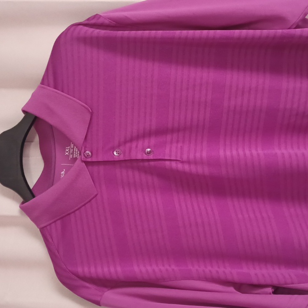 Antigua XXL Purple Short Sleeve Polo Shirt - Picture 3 of 14